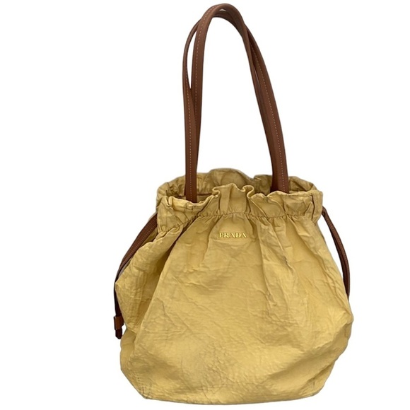 PRADA Yellow Drawstring Napa tote - Picture 1 of 12